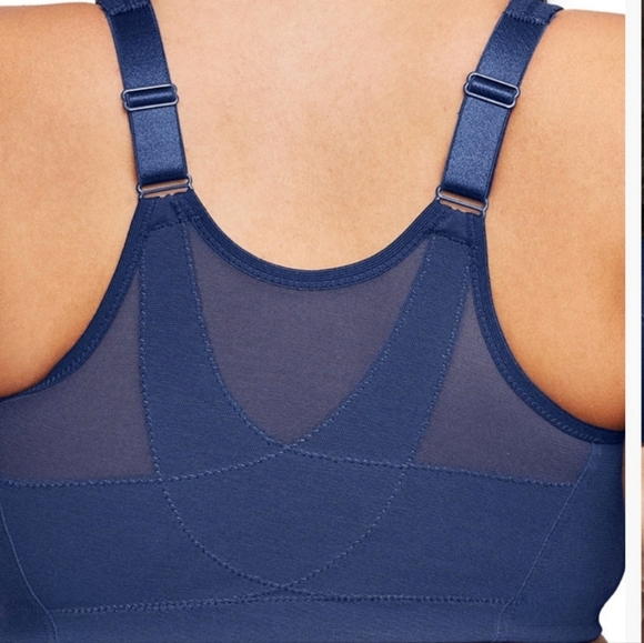 GLAMORIZE WOMENS FULL FIGURE PLUS SIZE 44DD BRA MAGIC LIFT NAVY BLUE NWT